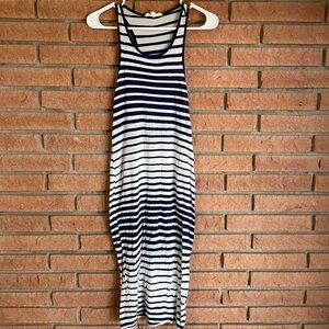 Love Tree Navy and White Striped Maxi Dress